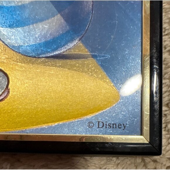 Goofy & Mickey Mouse Foil Art Prints Set Of 2 Black Frames 8 x 10" Vtg Disney - Picture 8 of 9